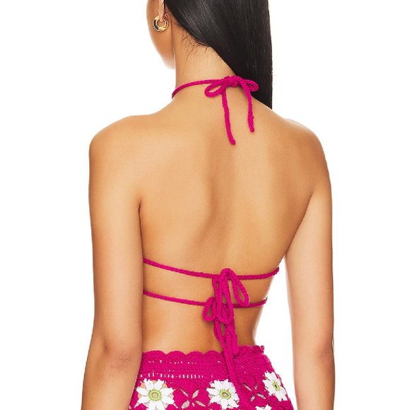 Lovers + Friends Pink Crochet Halter Top never worn - Picture 3 of 3